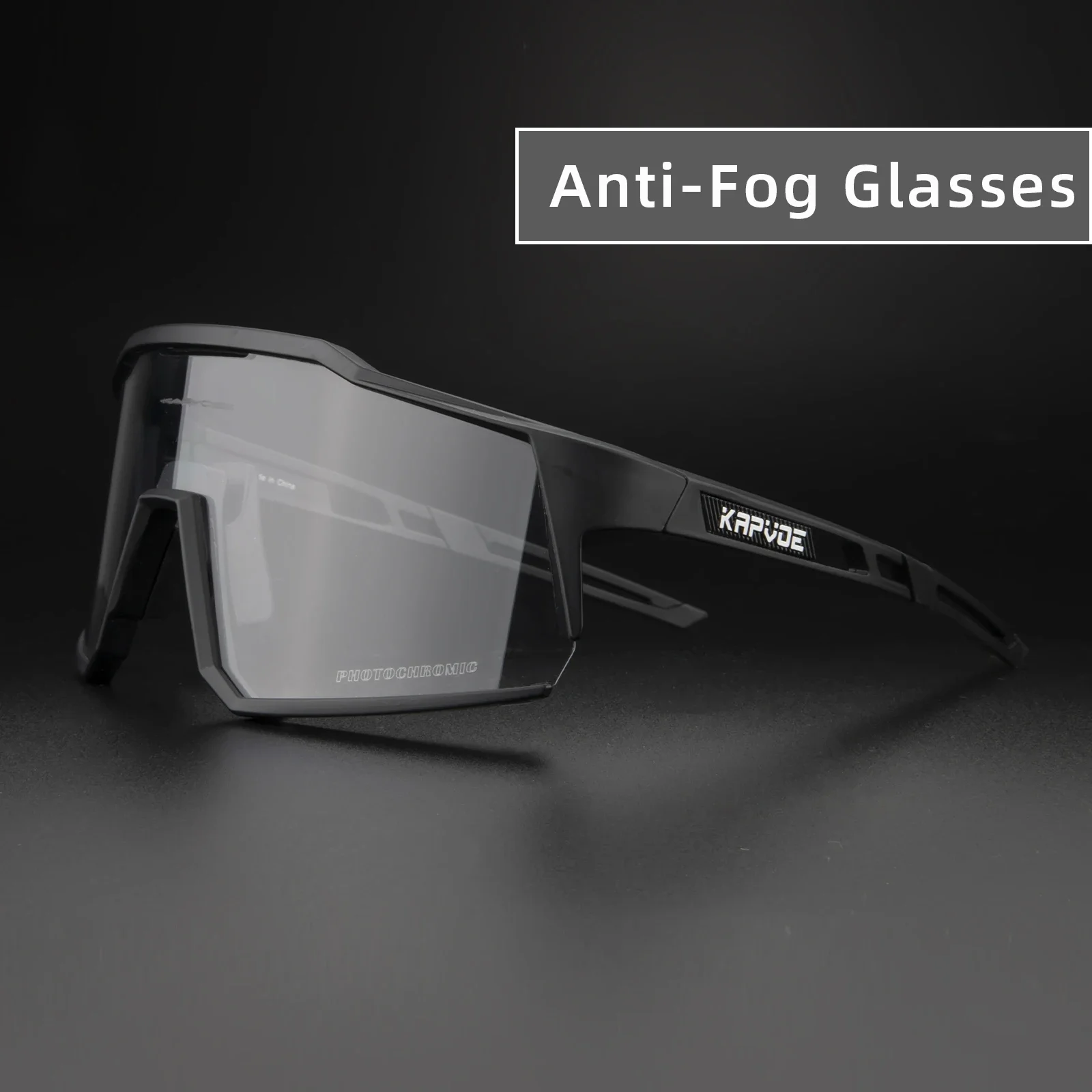 Kapvoe Anti-Fog-Fahrradbrille, photochrome Fahrrad-Sonnenbrille, MTB für Herren, Sport, Geschwindigkeit, Straße, Mountainbike, Fahrradbrille, Schutzbrille