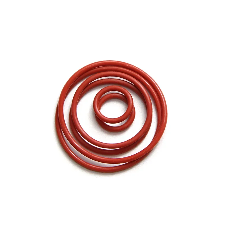 10/50pcs VMQ O Ring Gasket CS 2mm OD 5 ~ 100mm Red Waterproof Washer Round O Shape Silicone Ring Food Grade