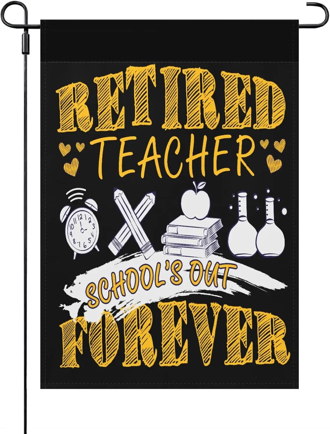 Retirement Teacher School’s Out Forever Garden Flag One Size, Vintage Yard Flag Double Sided Yard Yard Flags One Size Double Sid