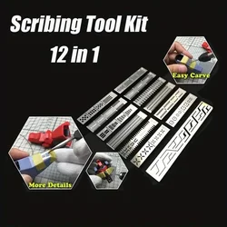 13 In 1 Carving Ruler Drill Hole Detailer Scribe Line Stencil for Gundam DIY Hobby Model Versatile Crafting Precision Craft Tool