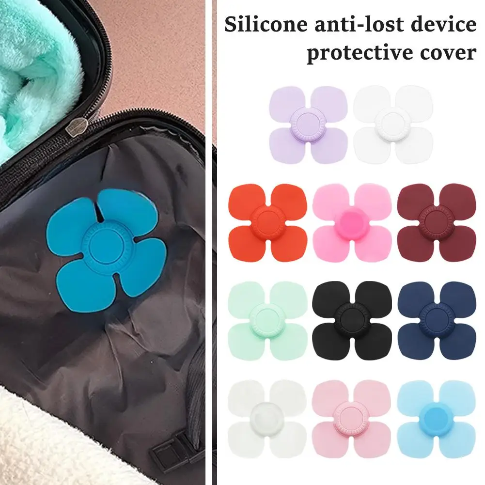 For Airtag Anti-lost Device Silicone Protective Cover Type Tracker Windmill Waterproof Positioning Protective Self-adhesive P5a3