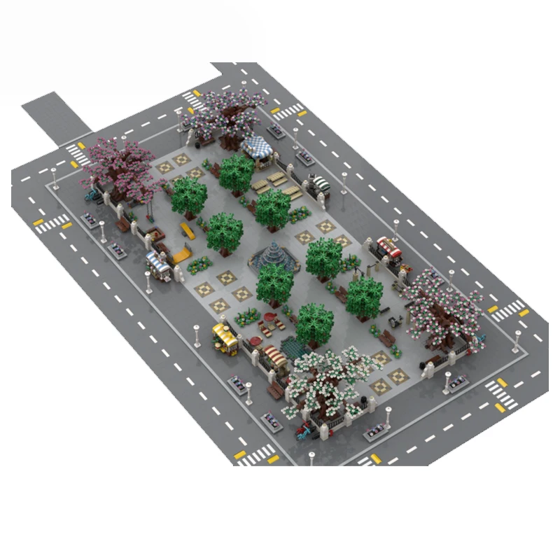 Hot 9795 PCS MOC Stad Straatweergaven Modulaire Stad Vierkant Bouwsteen Diy Educatieve Montage Kinderen Speelgoed Verjaardag Kerstcadeau