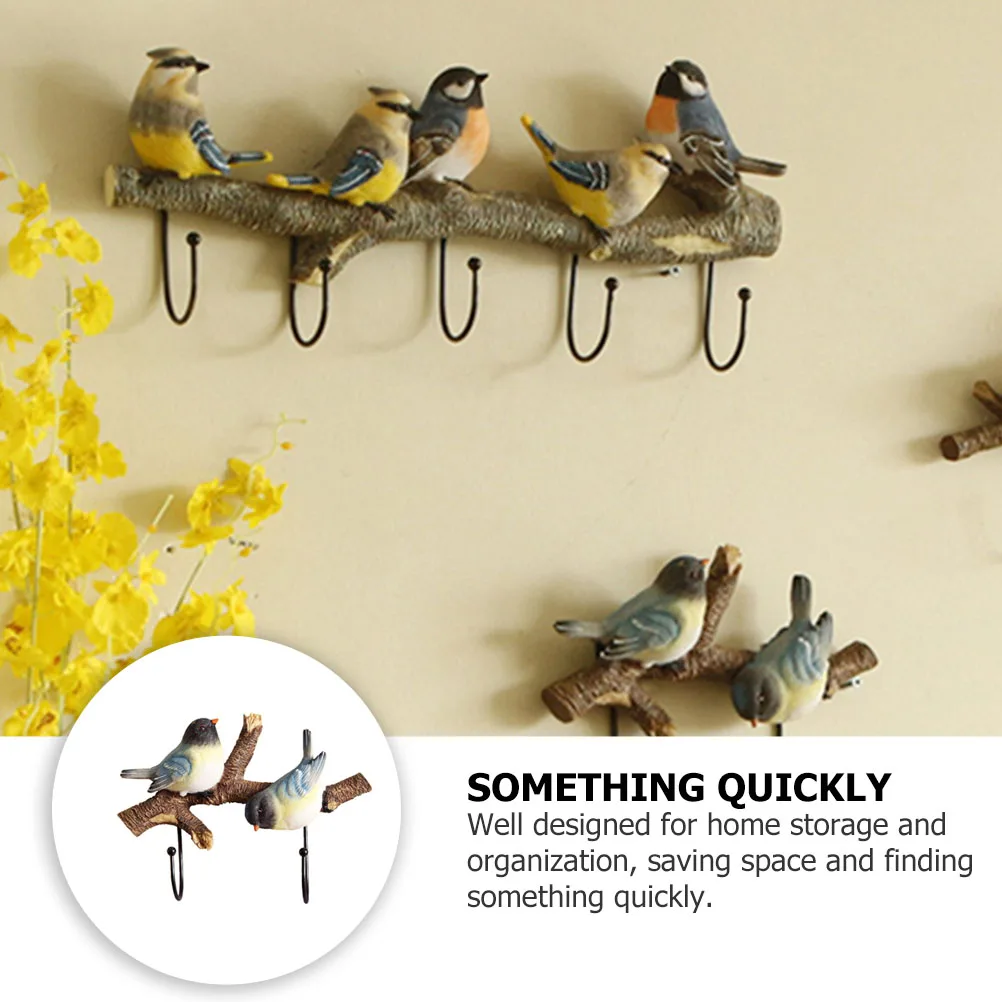 

Resin Bird Single Coat Hanger Corrosion Resistant Easy Clean Space Saving Home Organization Creative Hook Rustic Style Wall Rack