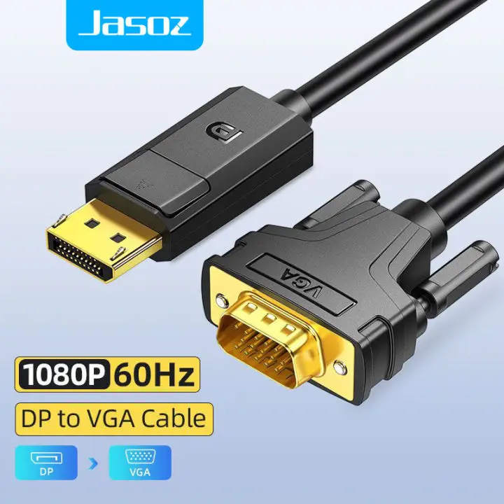Jasoz DisplayPort to VGA Cable DP to VGA Adapter Converter 1080P HD Video Cable for TV Laptop Computer Projector Monitor
