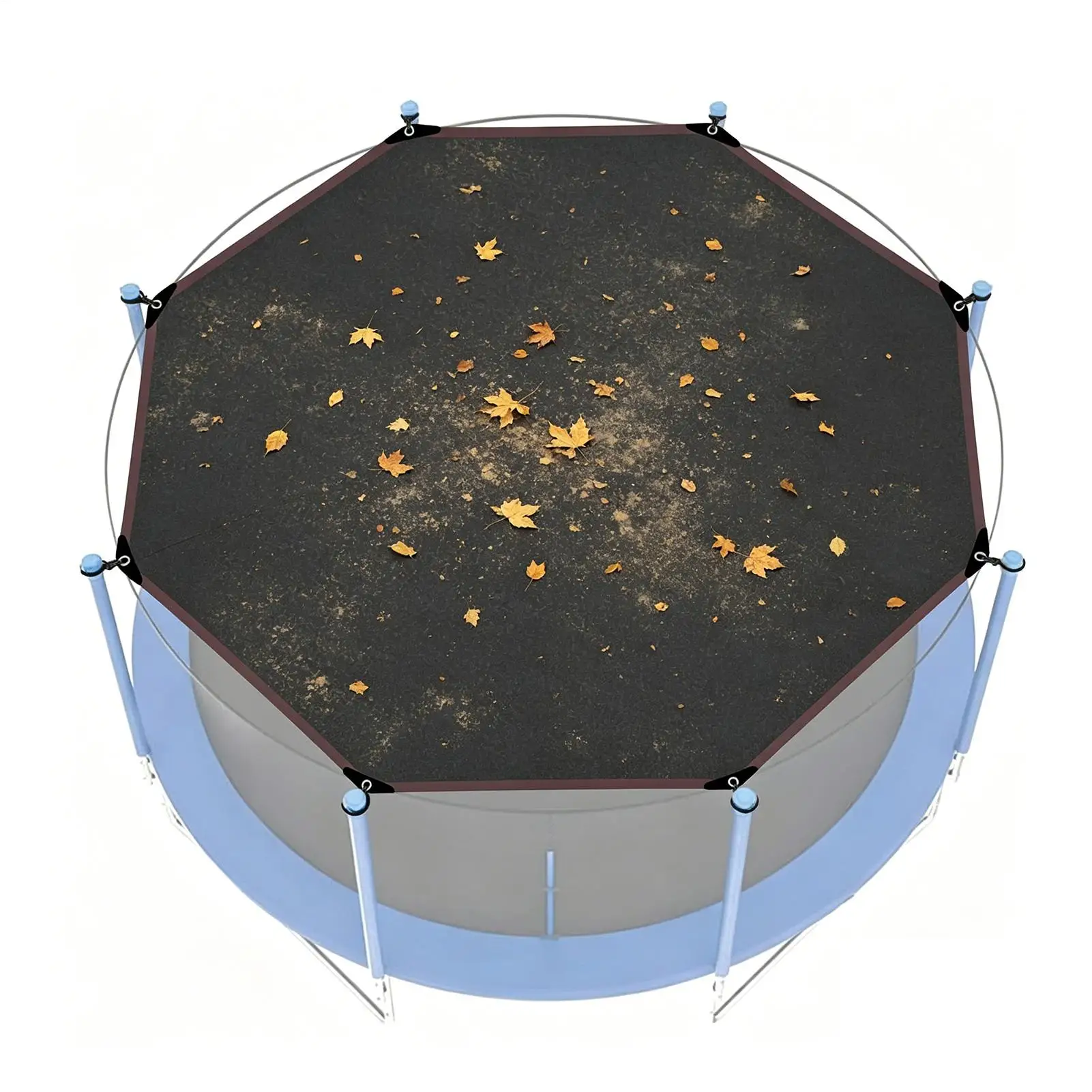 10/12/14feet Waterproof UV Protection Oxford Trampoline Canopy Shade Tent Cover Trampoline Protection Cover Easy to Install