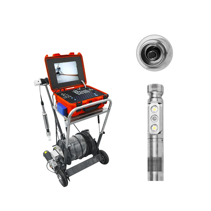 55mm Dual High Resolution Waterproof  20Mpa Electric Winch Borehole Camera 300m Focus Function Good Quality Drilling Well Camera