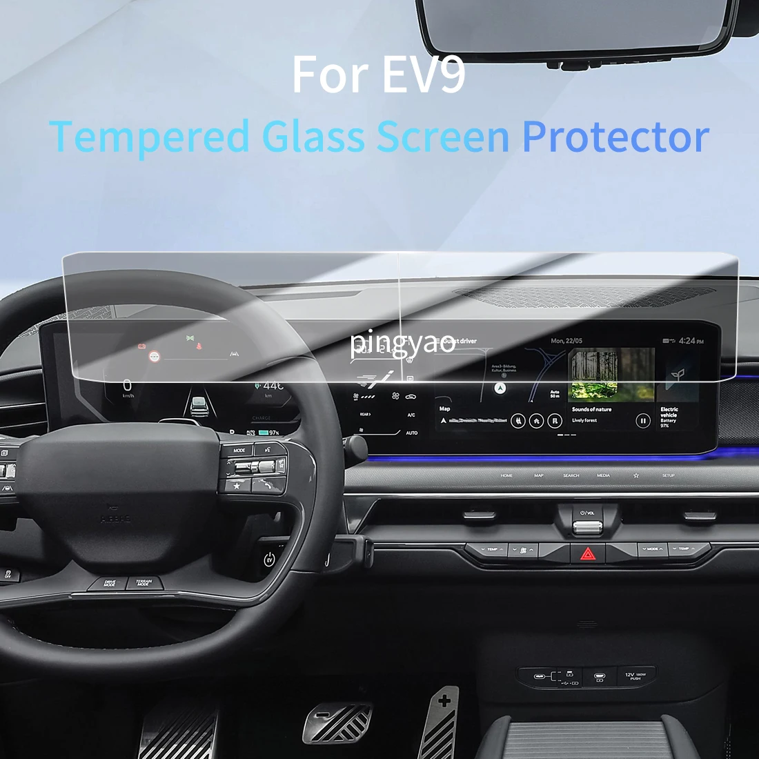 

Car Sticker Screen Protector Navigation Display Tempered Glass Protective Film Car Vehicle For 24 KIA EV9