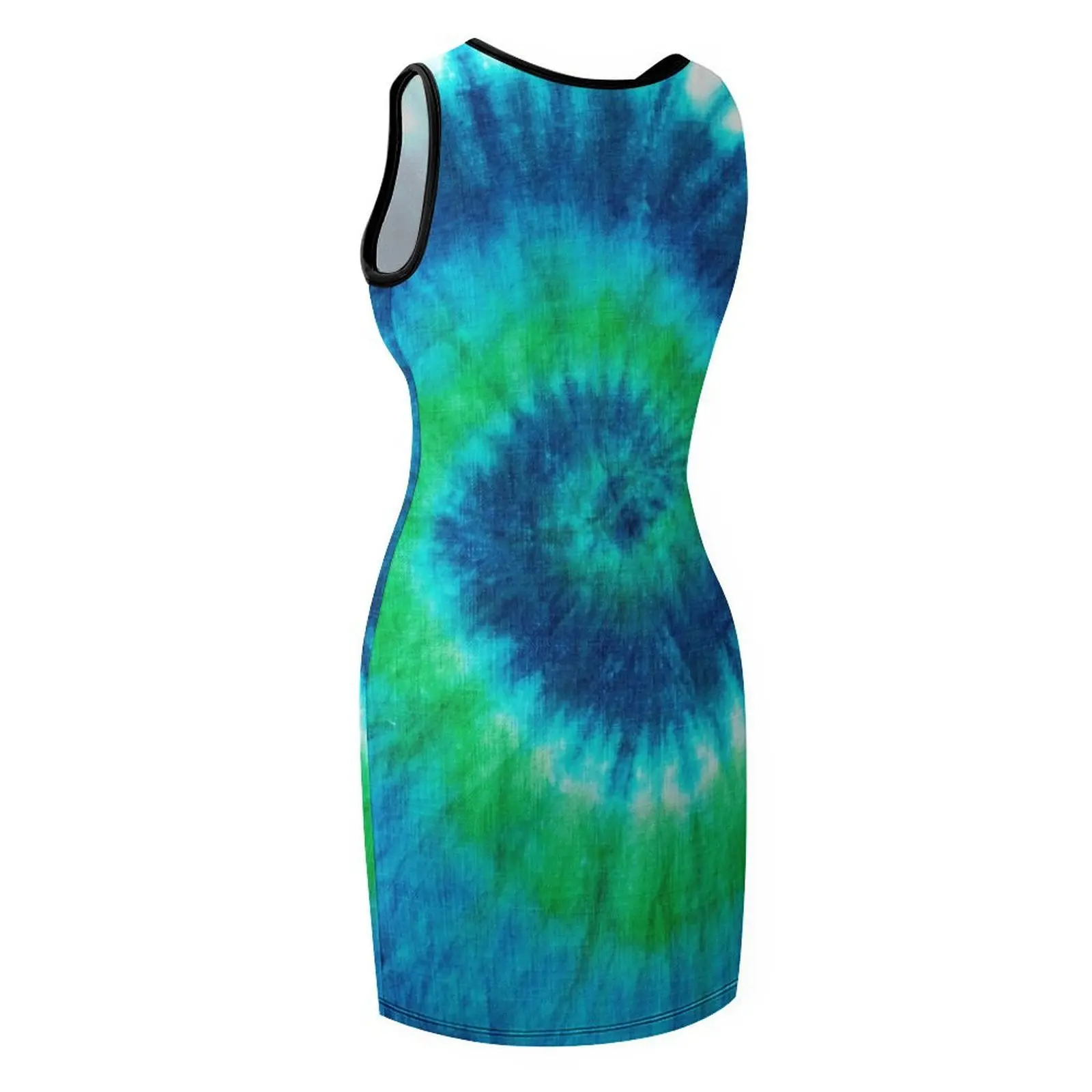 Cópia de cópia de tie dye t camisa-vestido sem mangas vestido de dama de honra mulher roupas estéticas