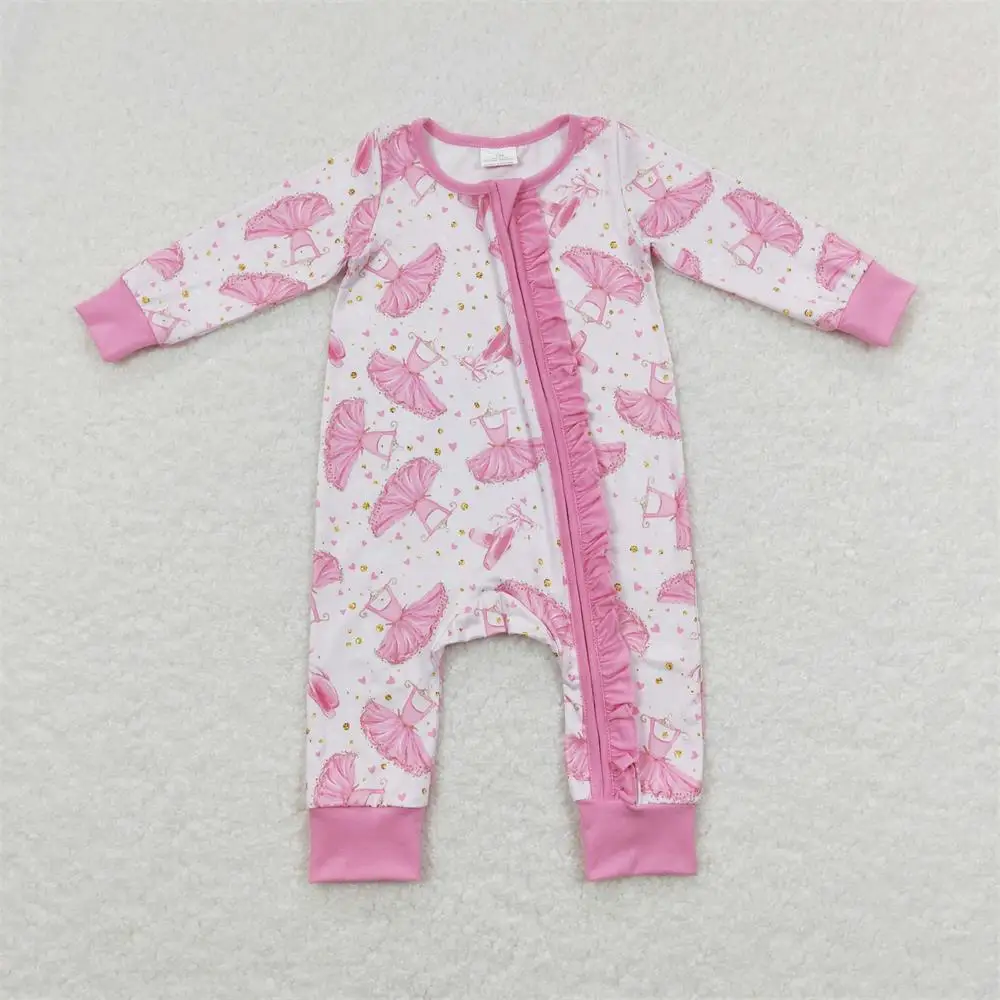 

Baby Girl One-piece Newborn Coverall Bodysuit Snap Botton Zip Pink Sleeper Jumpsuit Kids Toddler Long Sleeves Dresses Romper