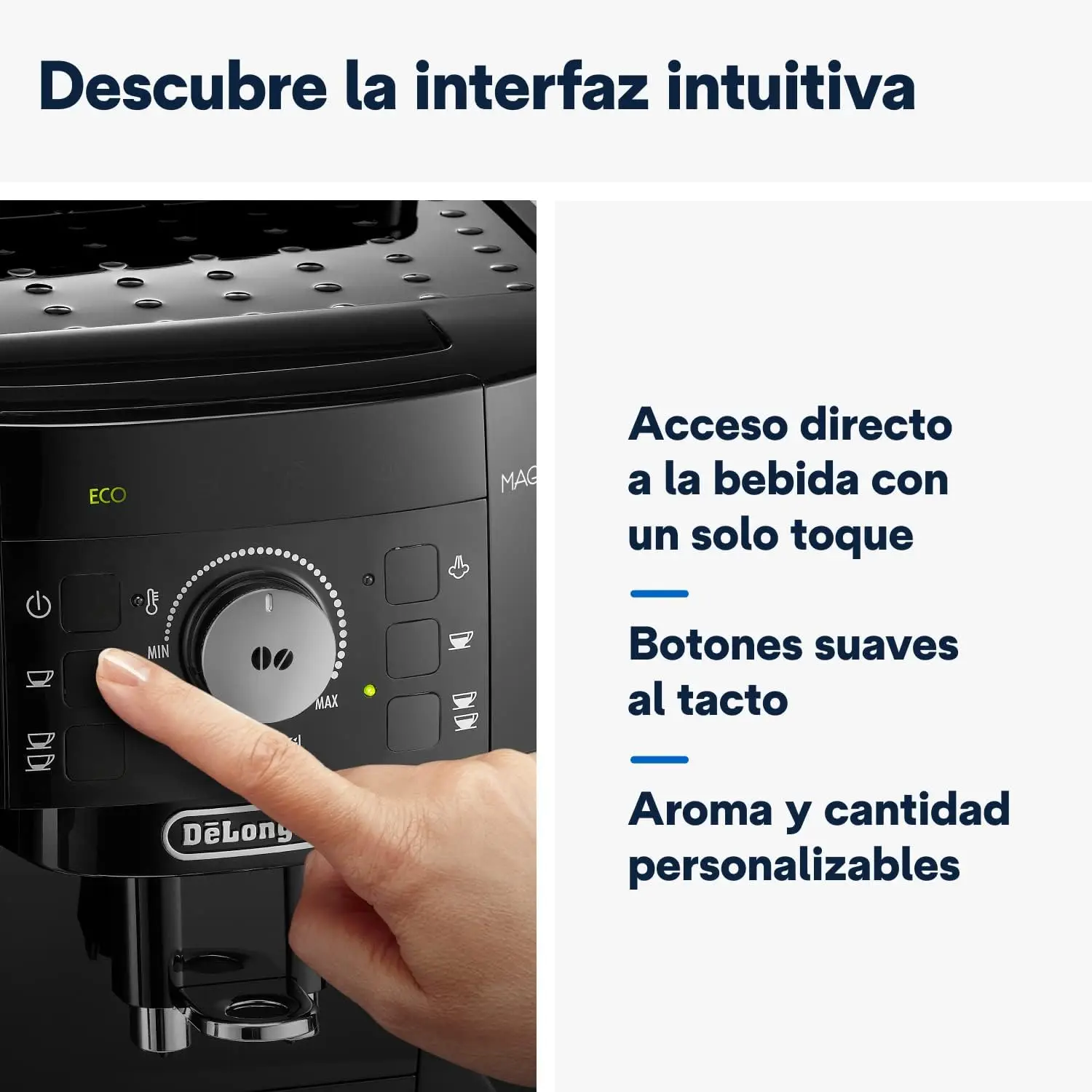 Cafetera Superautomática con Boquilla para Leche, Cafetera Espresso,Grano a la Taza con 2 Recetas One-Touch,1450W, Negro