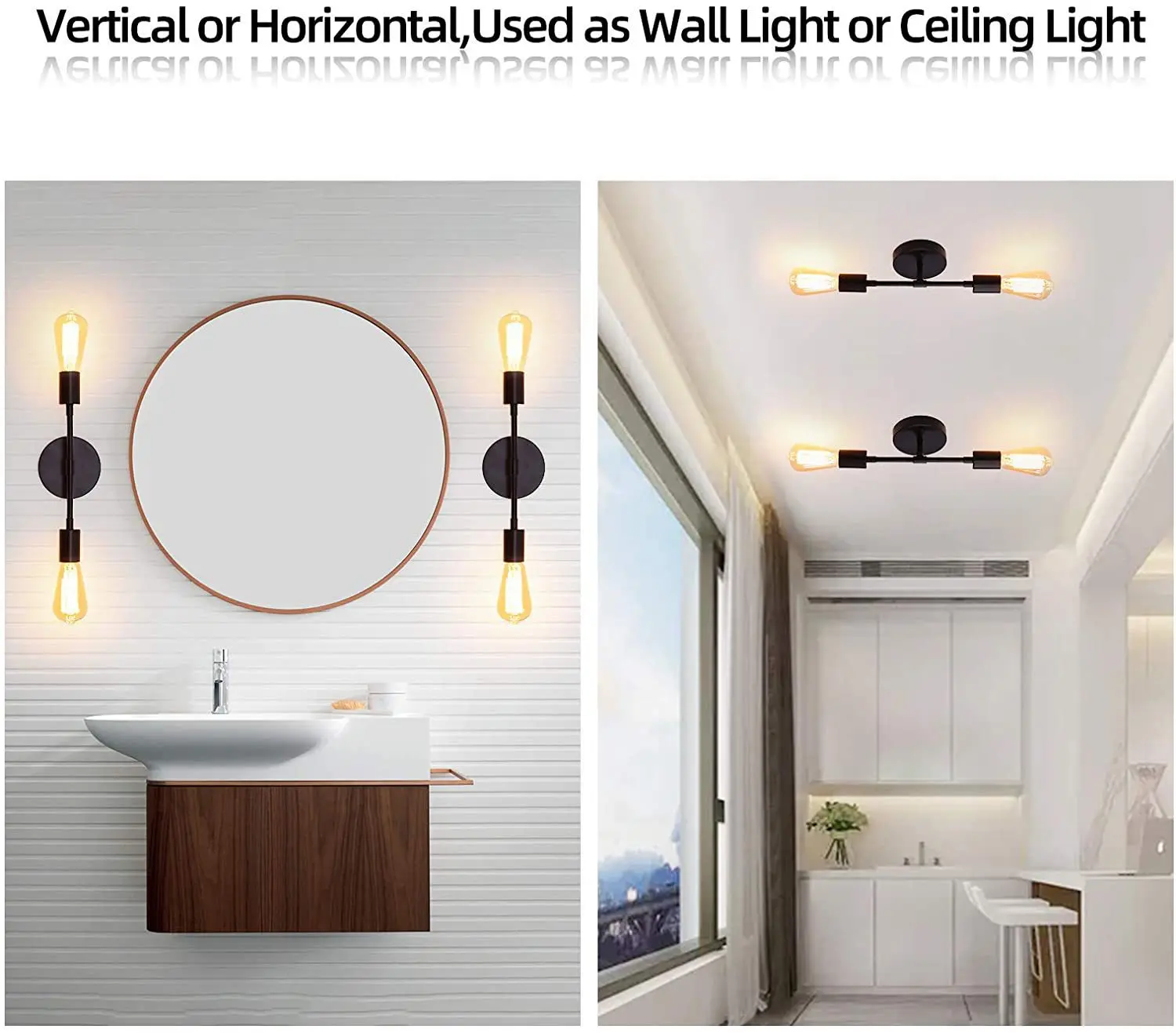 Double Head Industrial Wind Wall Light American Aisle Bedroom Bathroom Mirror Headlight Ceiling Lights for Living Room