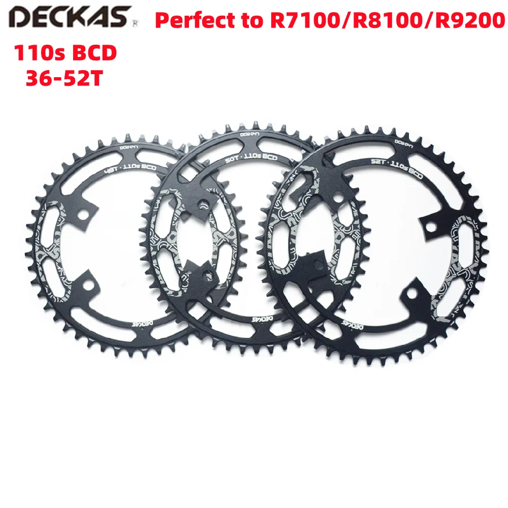 Deckas 110s/4 BCD Road Bike Round Chainring Chain Wheel Narrow Wide Aluminum Crankset 36T-58T Perfect to R7100/R8100/R9200