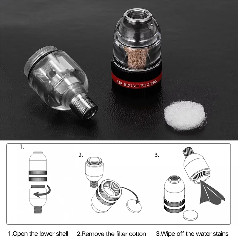 ABGG-Filtro de Arte de uñas aerógrafo Mini separador de aerógrafo filtro de trampa de agua para compresor de aire conector G1/8