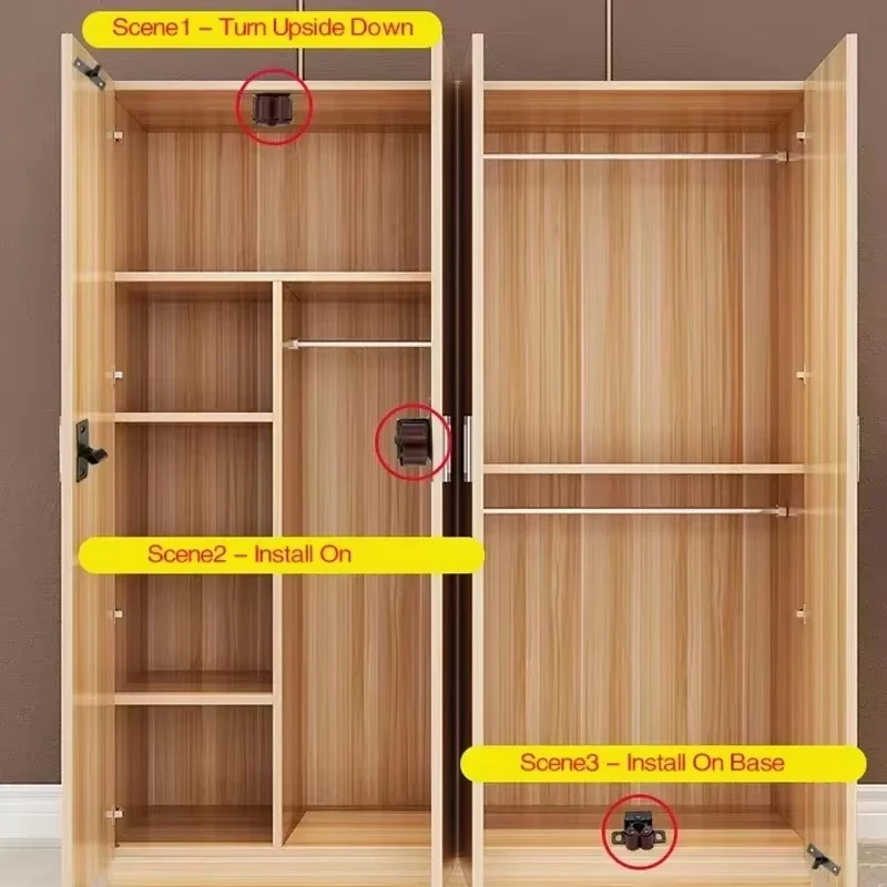 Press The Home Wardrobe Door Buckle Touch The Bead Magnetic Dual Wheel Spring Fixed Lock Buckle Low Foot Cabinet Door Buckle image 4
