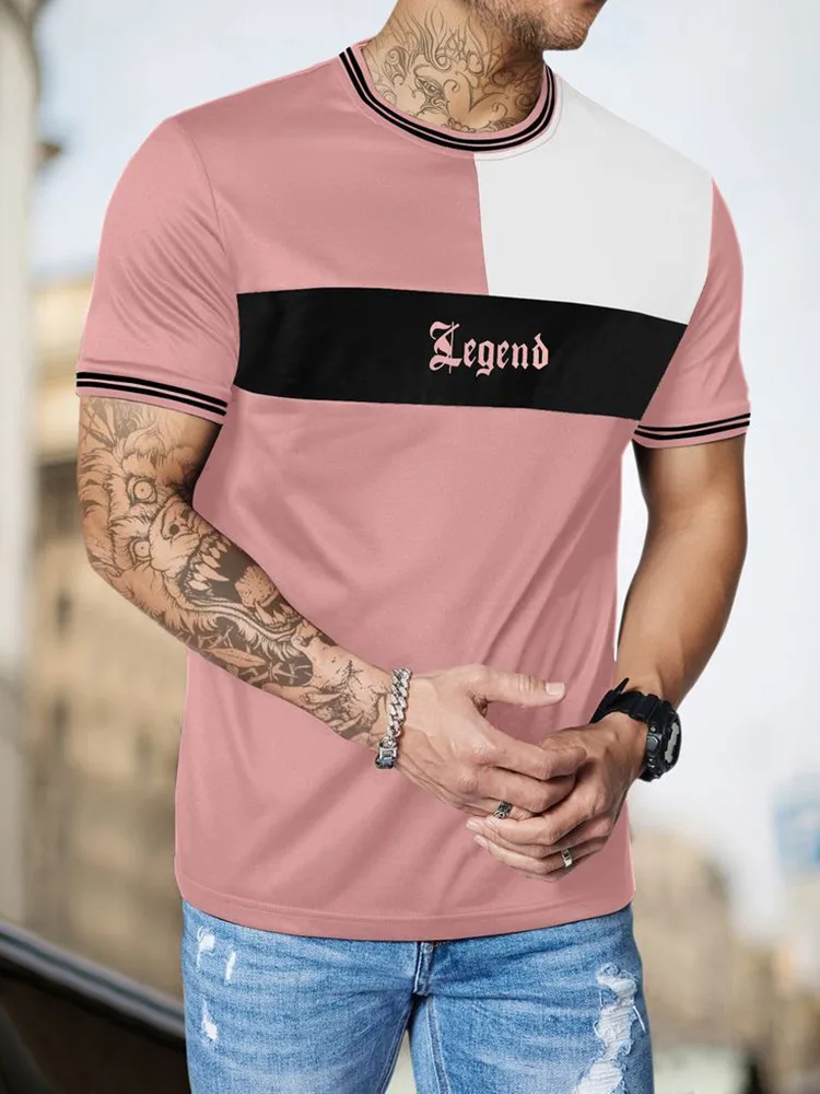 Summer Daily Casual Fashion Men\'s T-shirt Running Loose And Comfortable Men\'s Short-sleeved Top Urban Street Style Men\'s T-shirt