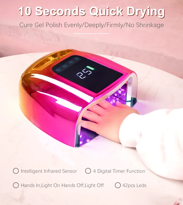 96W Rechargeable Nail Lamp Cordless Gel Polish Dryer UV Light for Nails Manicure Light Wireless Nail UV LED Lamp