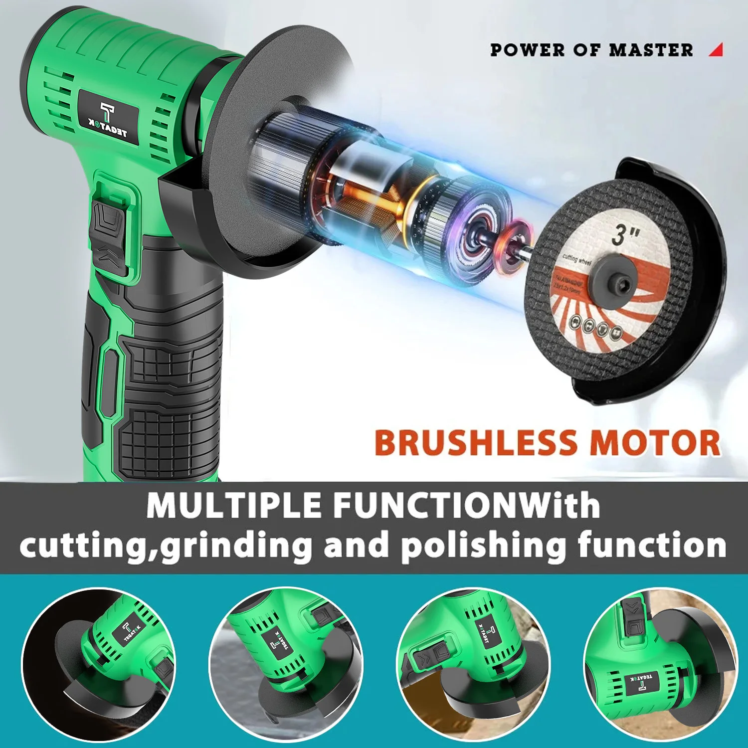 Amoladora angular eléctrica de 20000RPM, herramienta de pulido, Mini máquina cortadora portátil inalámbrica, batería recargable de 12V