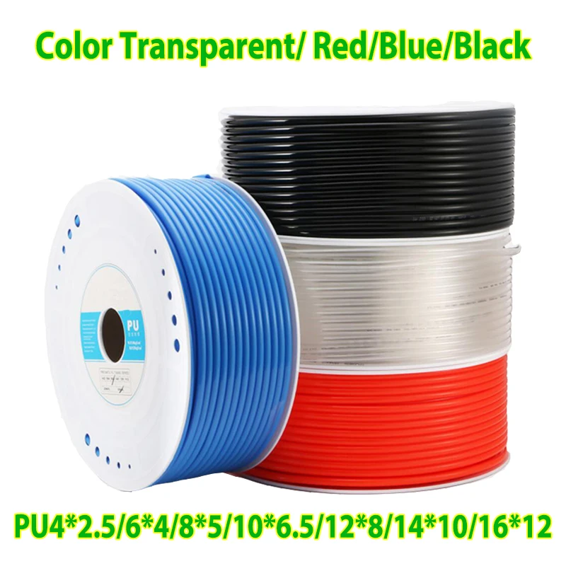 Pneumatic Air Hose PU Tube PU04*2.5 PU06*04 PU08*05 PU10*6.5 PU12*8 PU14*10 PU16*12