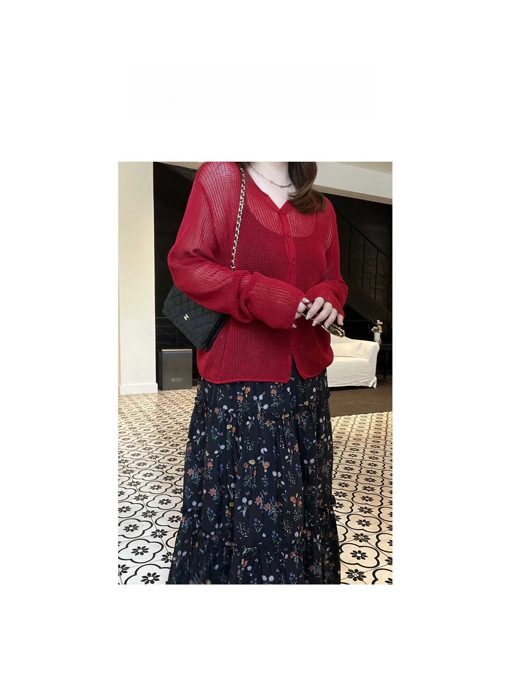 

JiJi Private Label plus Size Women's Simple Versatile Luxury Button Spring Summer Long Sleeve Women's Open Cardigan Top MK12205