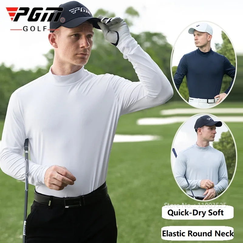 

Pgm Golf Long Sleeved Men's Clothing Bottom Shirt Spring Autumn Men Sports Top Anti-Sweat Elastic Casual Underwear T-shirt