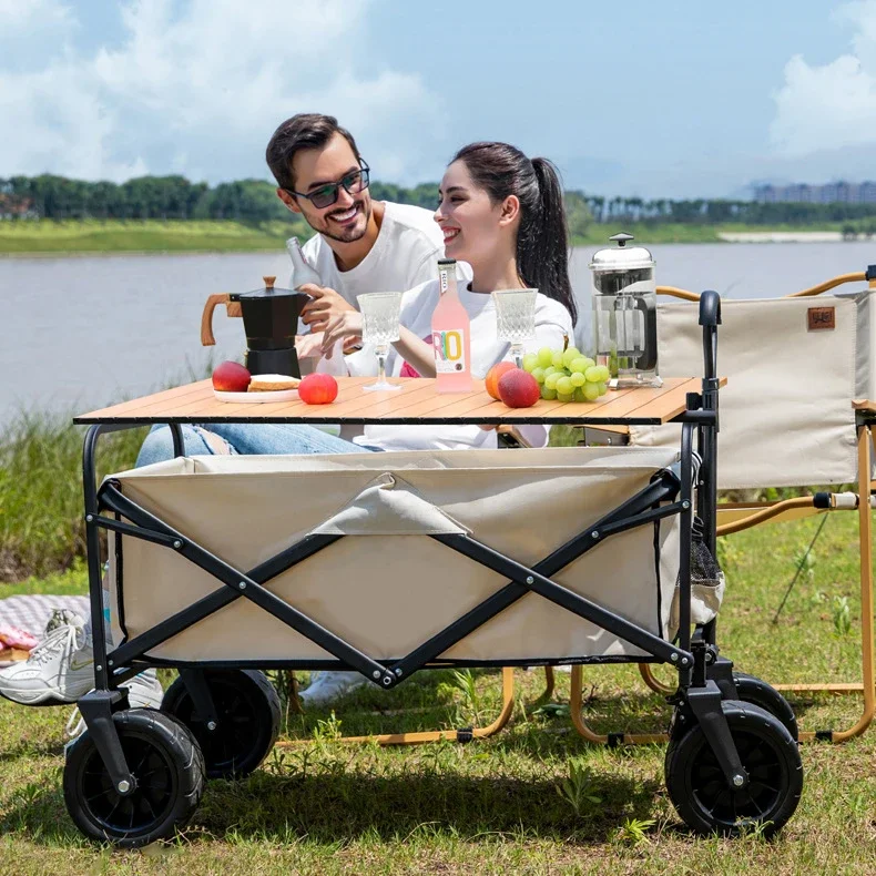 Outdoor Garden Beach Trolley Fishing Folding Camping Cart Wagon Portable Shopping Tour Hand Luggage Cart Trolleys