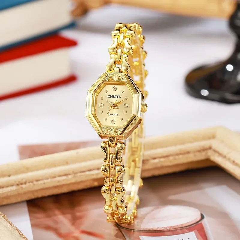 الرجعية السيدات سوار ساعة العلامة التجارية مضلع الهاتفي ساعة كوارتز للنساء هدية ساعات المعصم دروبشيبينغ Relojes Para Mujer