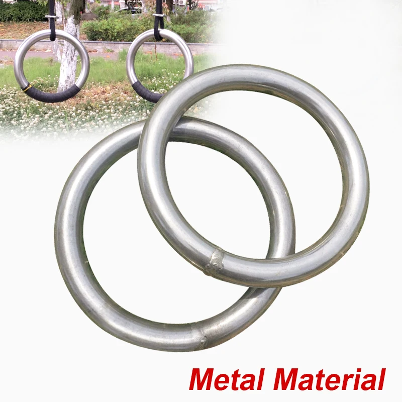 

2Pcs DIA Metal Gymnastic Rings Iron Carabiner Thick Portable Fitness Gym Shoulder Strenght Exercise Pull Up Training