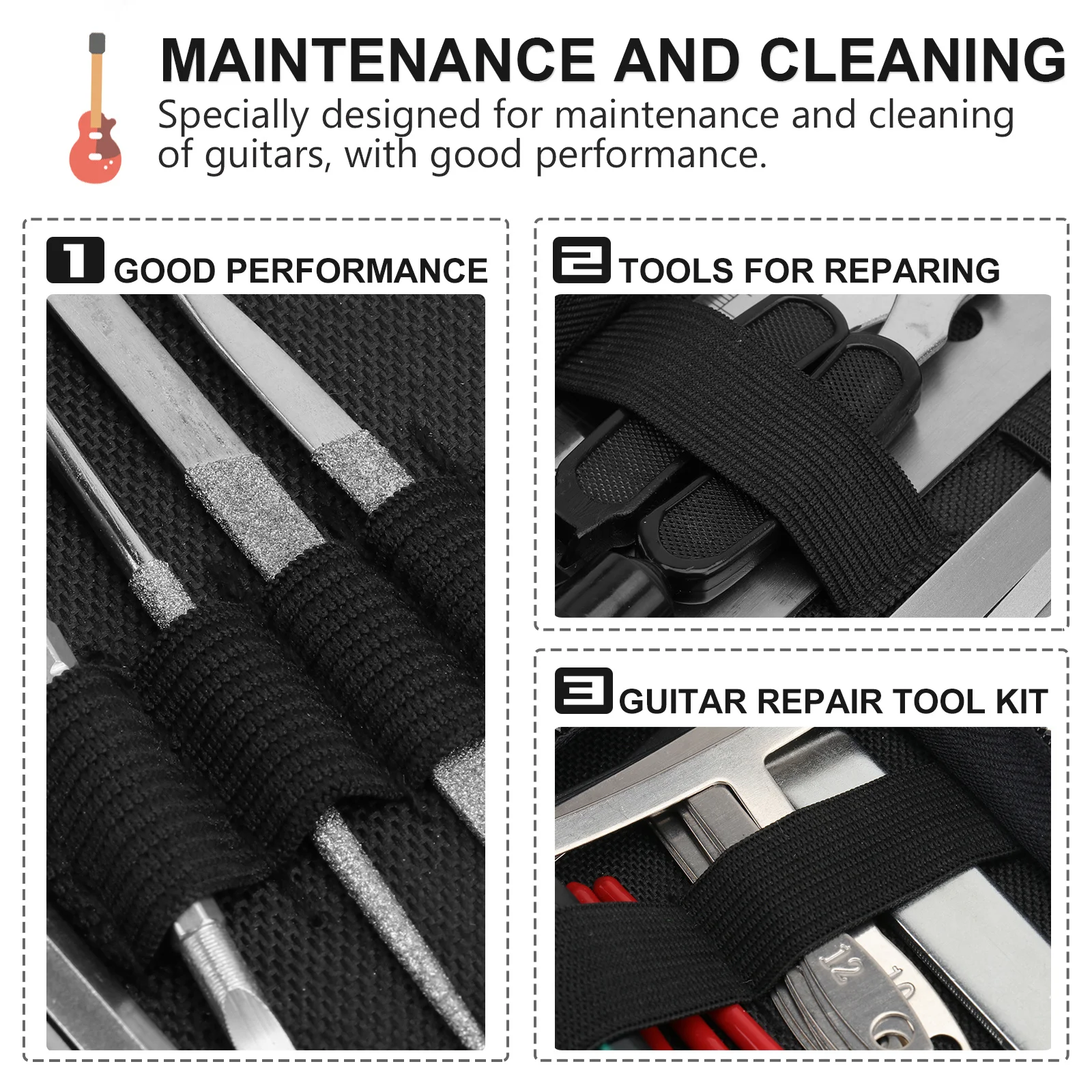 

1 set 1 Set Cleaning Maintenance Tool Kit For Guitar Tools Professional Use Practical Durable Repair Tools Accessories