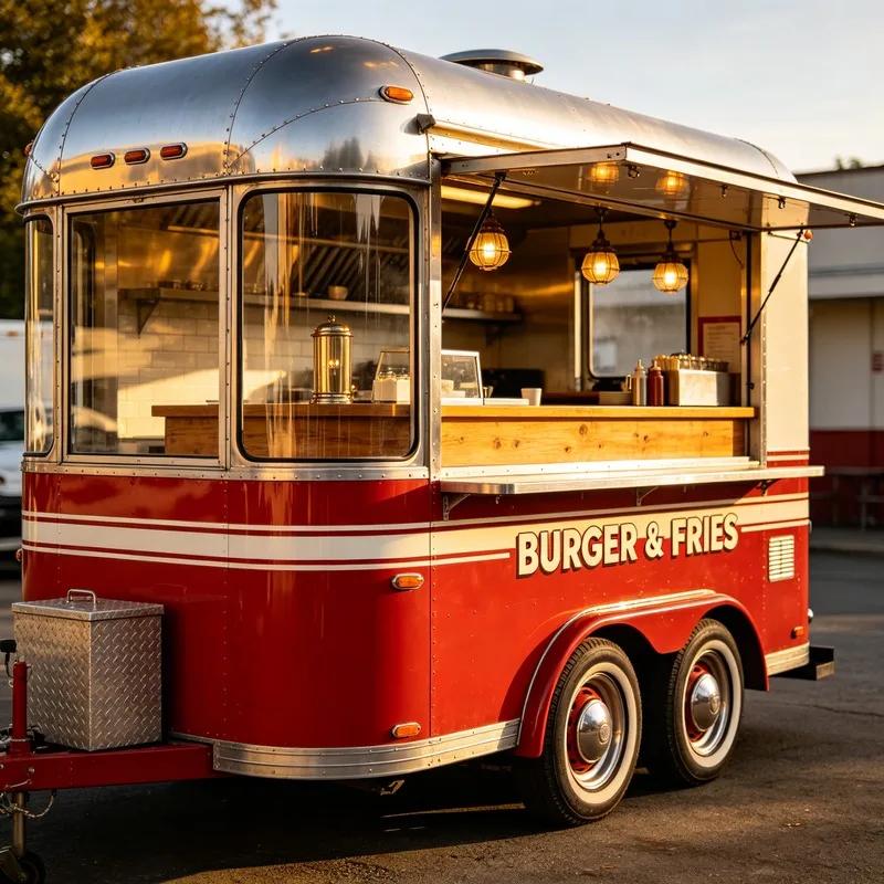 Mobile Fried Food Cart French Fries Chicken Vending Trailer with Deep Fryer for Street Food Sale