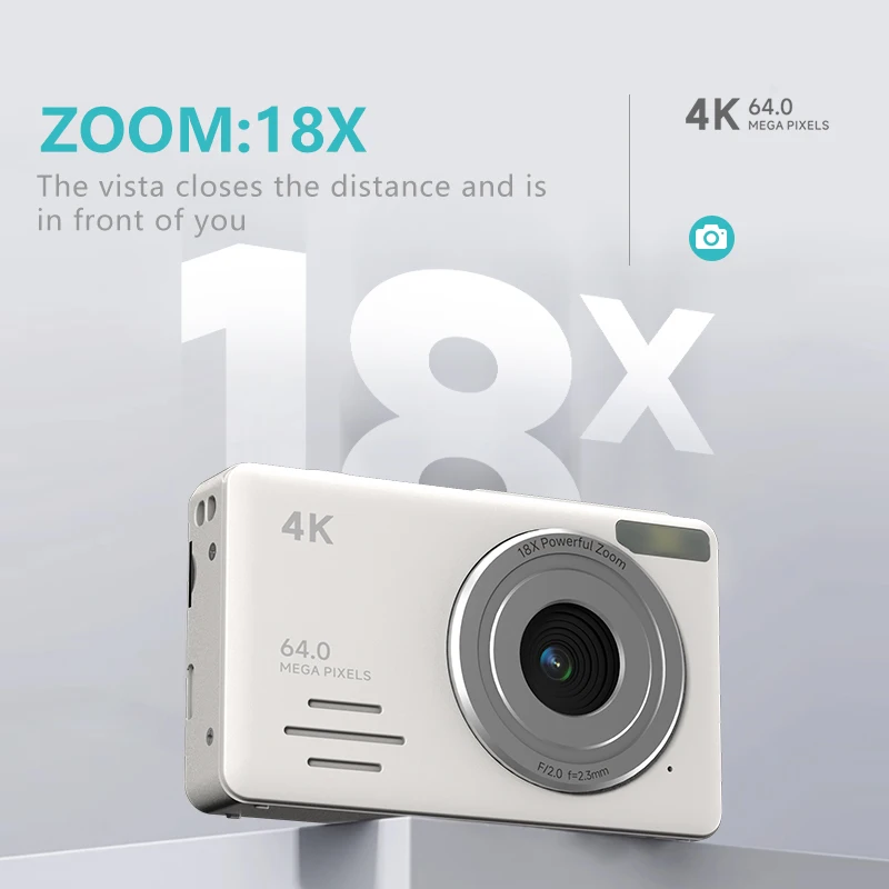 Цифровая камера S7, 18-кратный цифровой зум, 2,88-дюймовый HD-дисплей, светодиодная заполняющая лампа, интерфейс Type-C, 800 мАч, аккумуляторная видеокамера