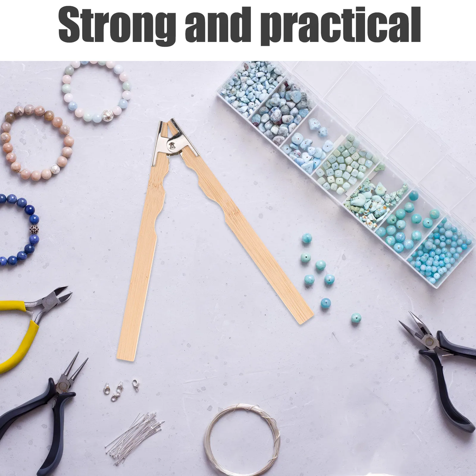 Wooden Ring Clamp Jeweler Clamp Spring Grip Ring Holder for Jewelry Polishing Filing Engraving Repair Crafts Stone Setting