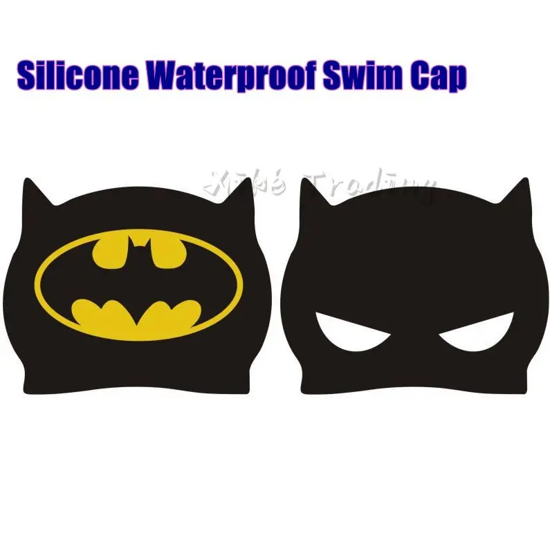 Gorro de Natación de Silicona Impermeable con Diseño de Héroes de Películas: Gafas de Natación y Gorro de Natación de Batman para Niños, Regalo de Anime para Adultos y Niños