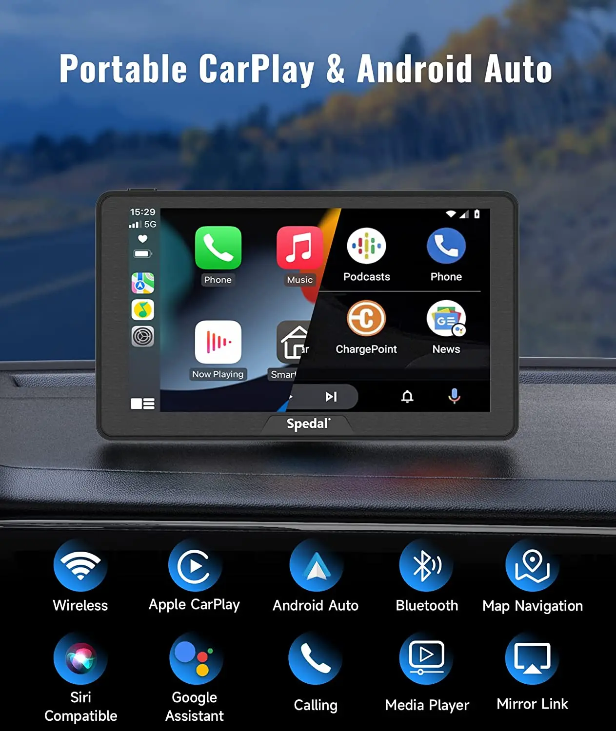 7 Car Multimedia Player with CarPlay & Android Auto