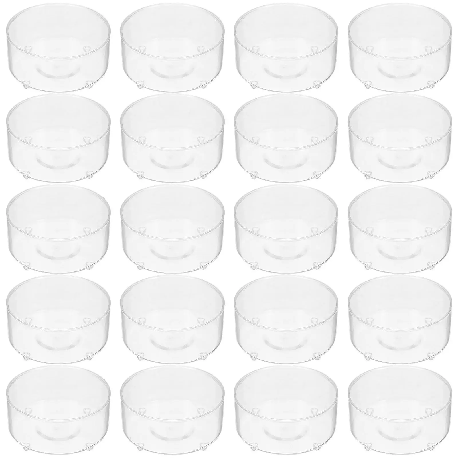 100個の透明プラスチックカップ-15ml-ヴォティブホルダー-耐熱性安定ベース-寺院教会家庭用