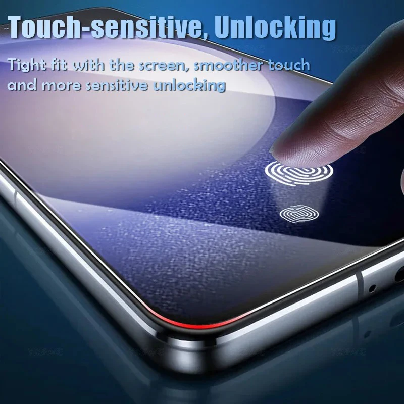 Entsperren Sie den Fingerabdruck ohne Loch, vollständig klebendes gehärtetes Glas für Samsung Galaxy S24 S23 S22 S21 S20 Plus Note 20 Ultra Displayschutzfolie – Detail 7