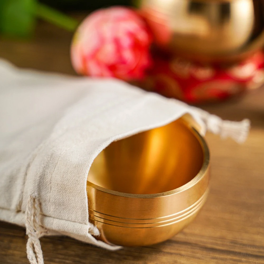 New Brass Buddha Sound Bowl Chanting Meditation Nepalese Mantra Bowl Leather Stick Handicraft Singing Bowl