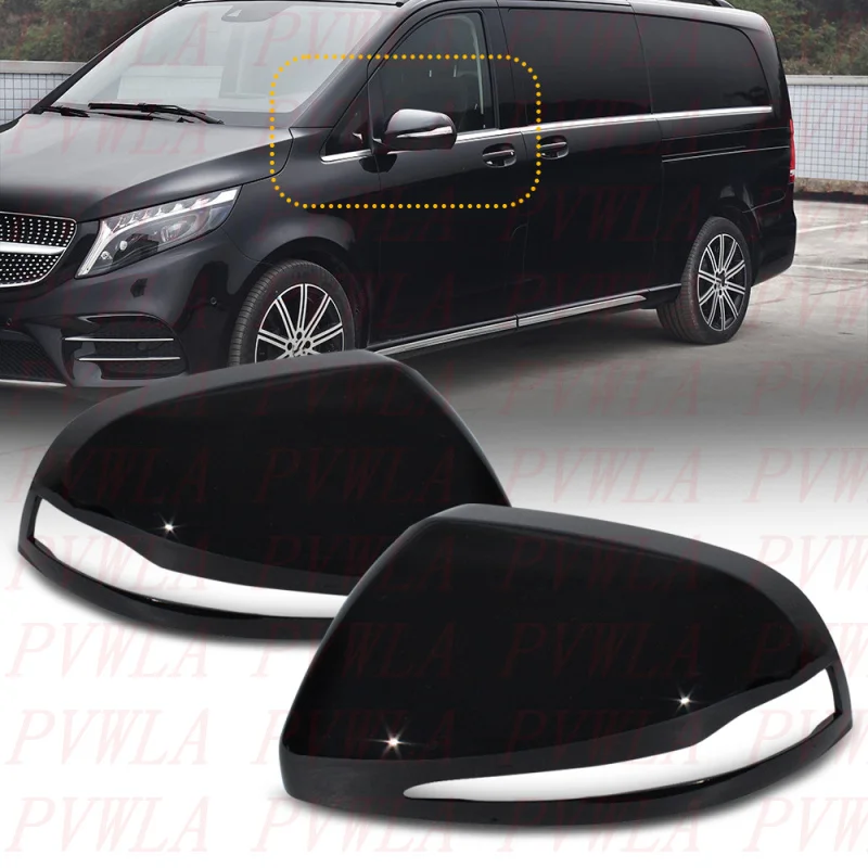 

For Benz V260 Viano 2015 2016 2017 2018 2019 2020 Car accessories 1 Pair Black Painted Mirror Housing Cover Cap