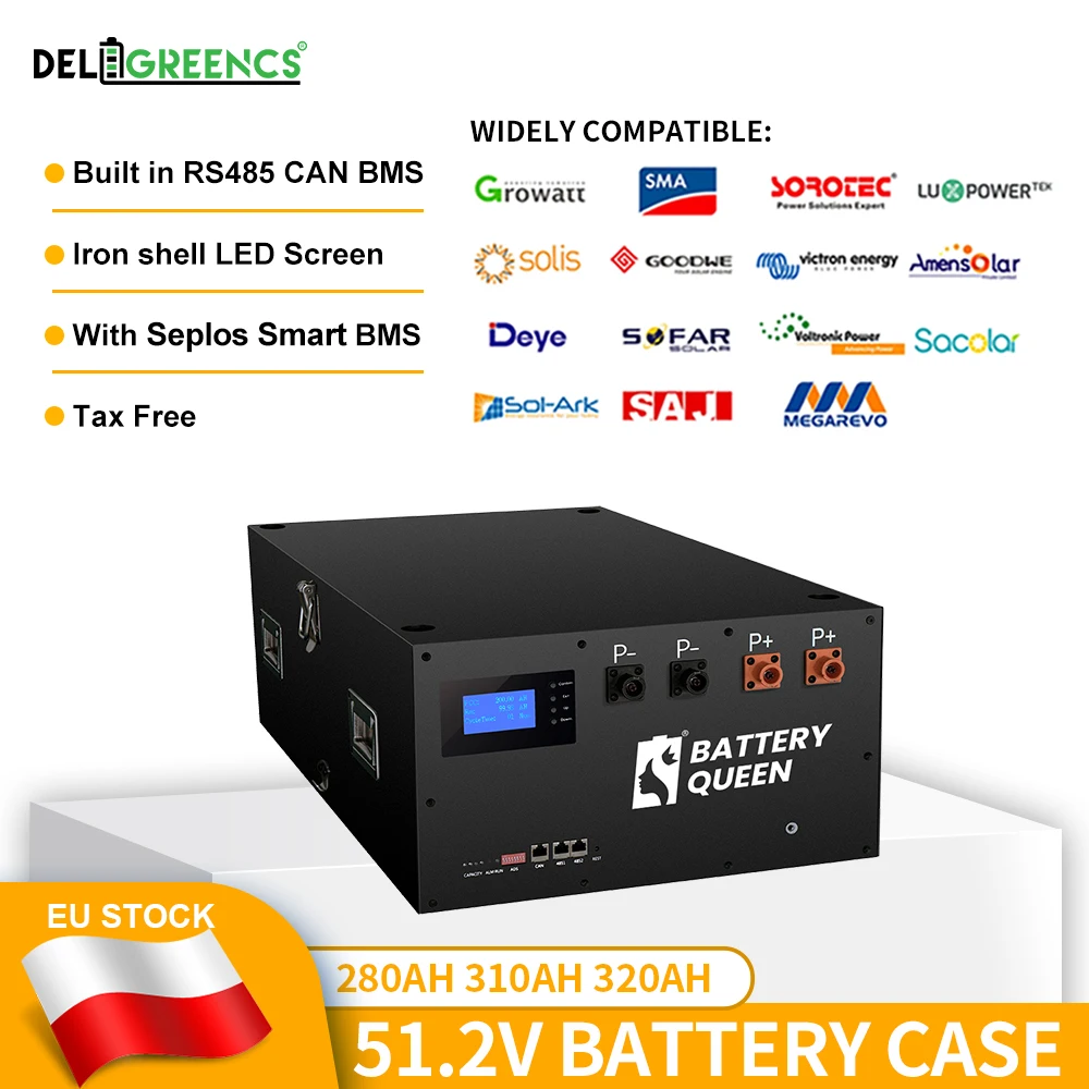 

Poland Battery Kits 48V 51.2V 280AH 310AH 320AH Smart BMS Lifepo4 Battery Case Rechargeable Batteries Solar Tax Free