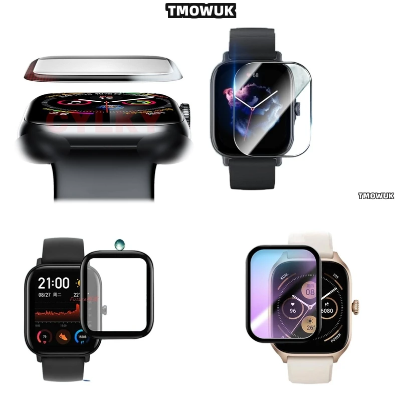 

For Amazfit BIP 3 5 6 U Pro Active Unity GTS 2E 2 3 4 MINI, Essential Full Cover Screen Film With 3D Curved Edge Guard