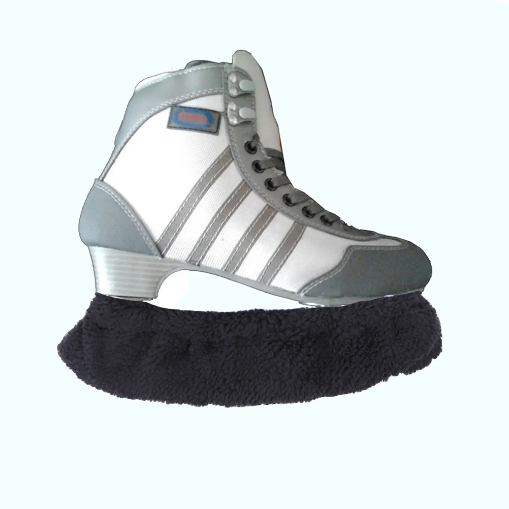 Ice Skate Covers 2 Pairs Elastic Durable Blade Protectors for Skating Hockey Moisture Absorbing Light Pink Black