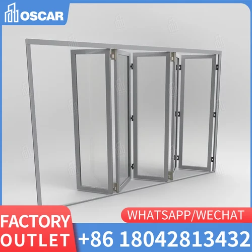 APRO 파노라마 도어, NFRC 인증, 알루미늄 이중 접이식 슬라이딩 유리 문짝, 아코디언 문짝, 미국 핫 세일