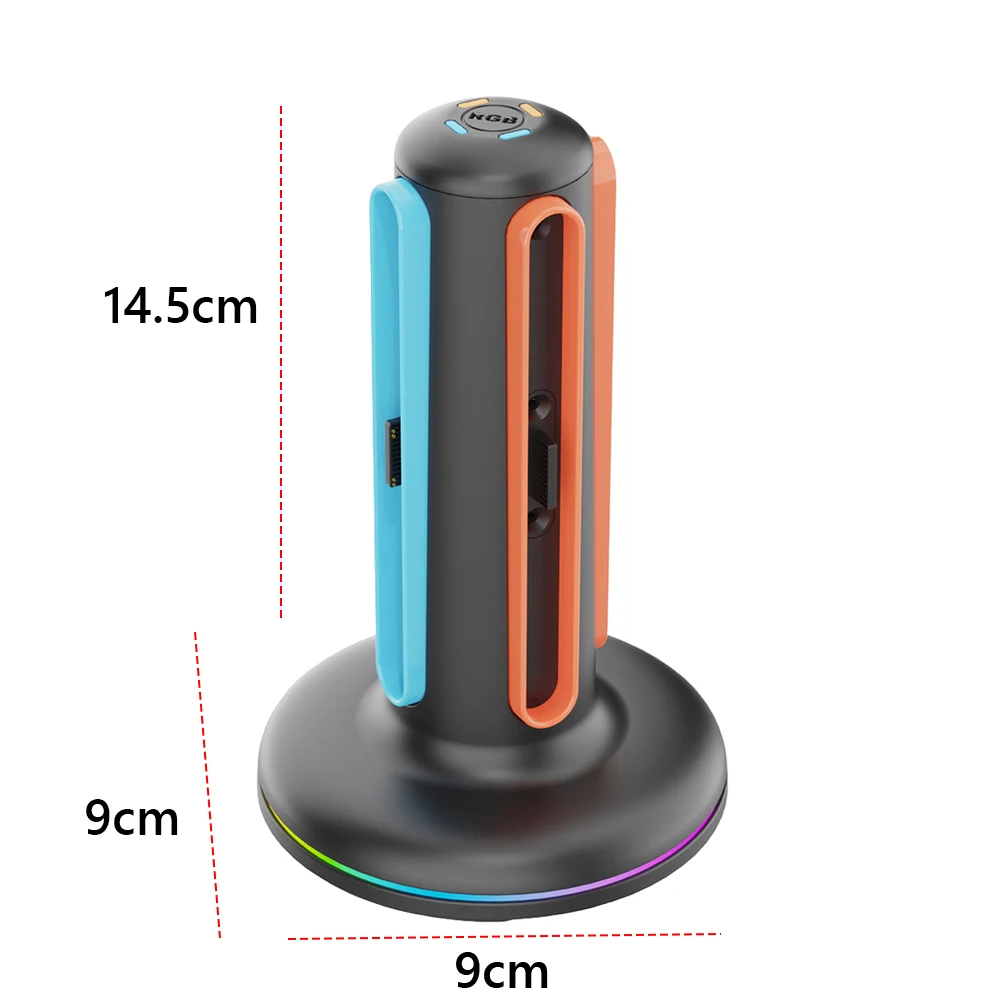 شاحن وحدة التحكم مع أضواء وحدة تحكم مغناطيسية شاحن حامل محطة شاحن مغناطيسي لنينتندو سويتش 2