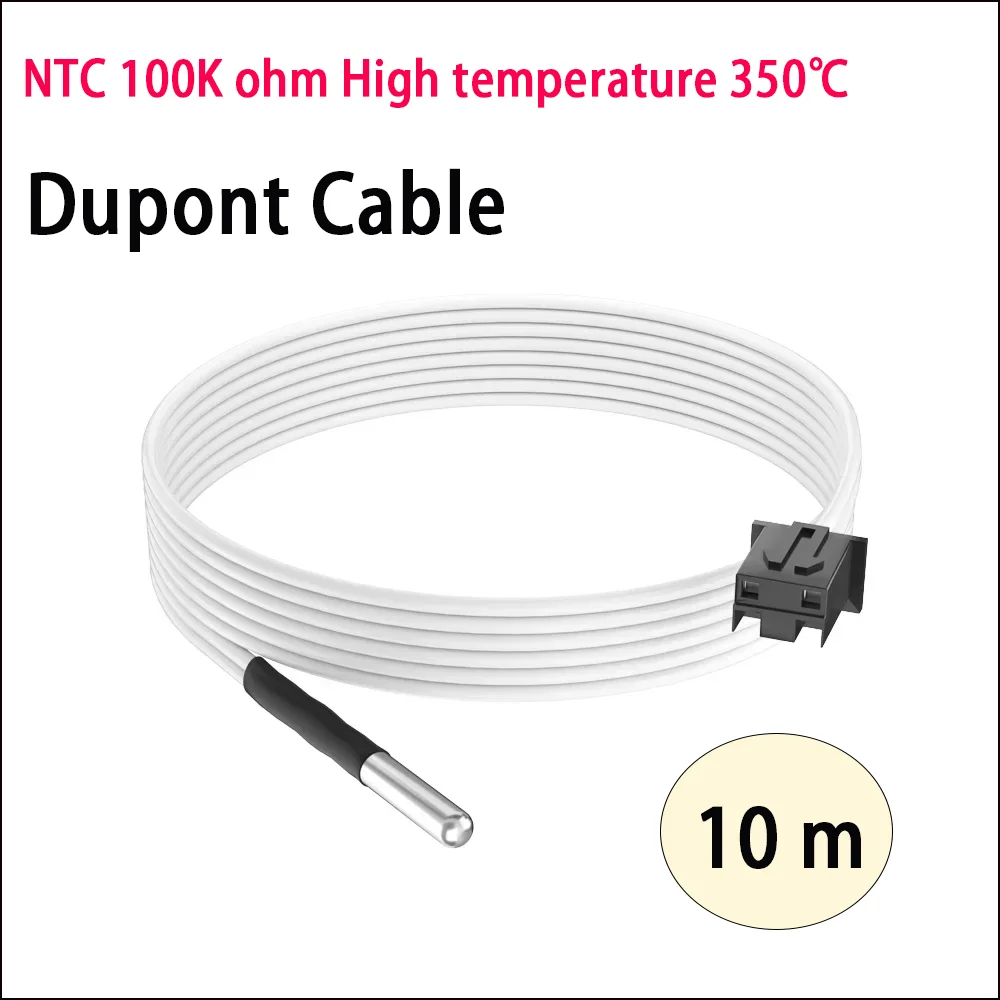 

NTC 100K ohm High temperature 350℃ Thermistor Sensor with XH2.54 Terminal For E3d V5 V6 Heating Block MK8 MK2B Heatbed Parts