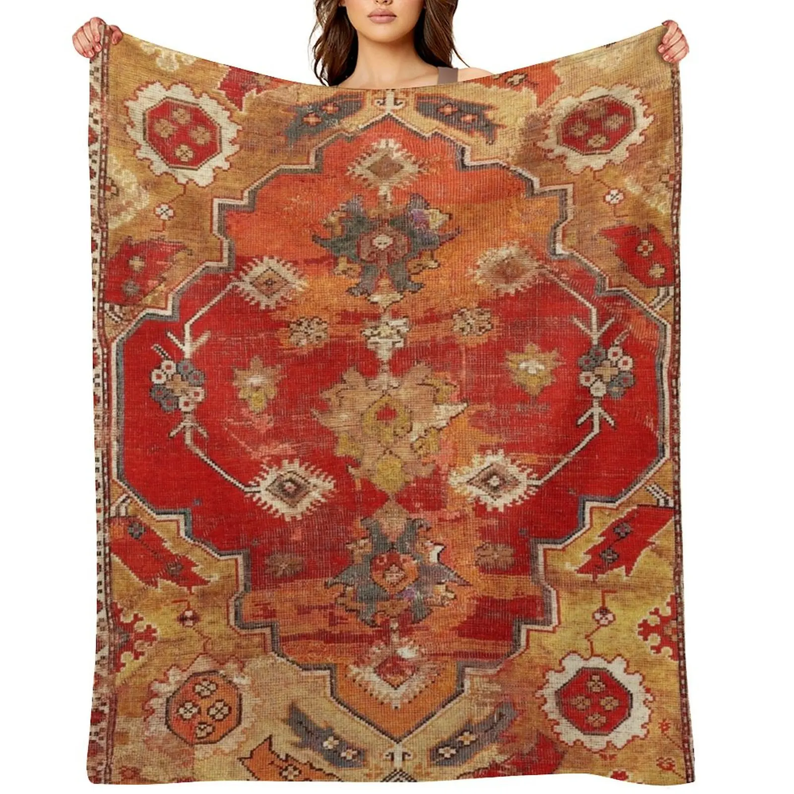

Transylvanian West Anatolian Carpet Print Throw Blanket heavy to sleep Custom Moving Thermals For Travel Blankets