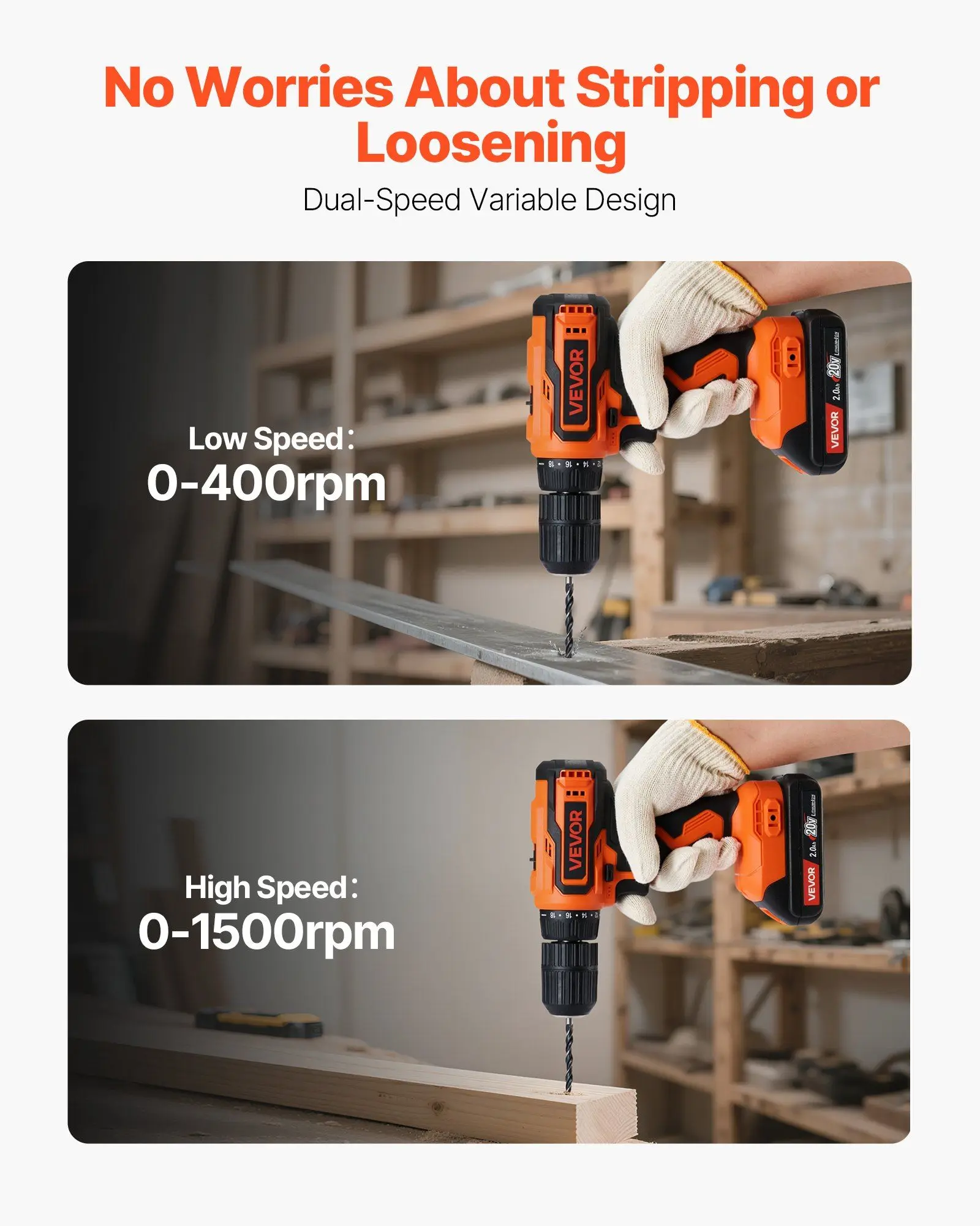 Chave de broca sem fio 1/2 "mandril de metal 0-1800 rpm com clipe de cinto de carregador de bateria para tarefas de condução de parafuso de perfuração de madeira e metal