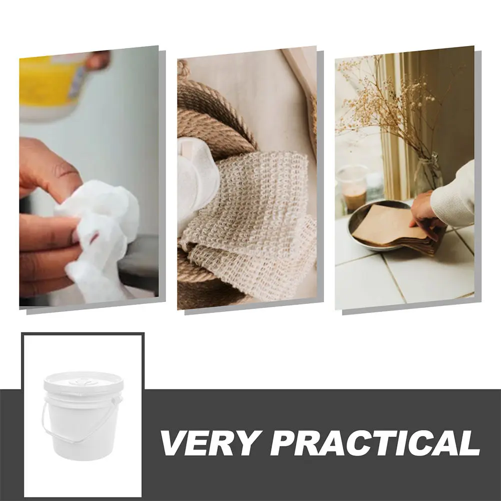 White Plastic Wipe Bucket Large Capacity Refillable Dispenser Portable Car Bathroom Wet Tissue Holder Wet Wipes view 2