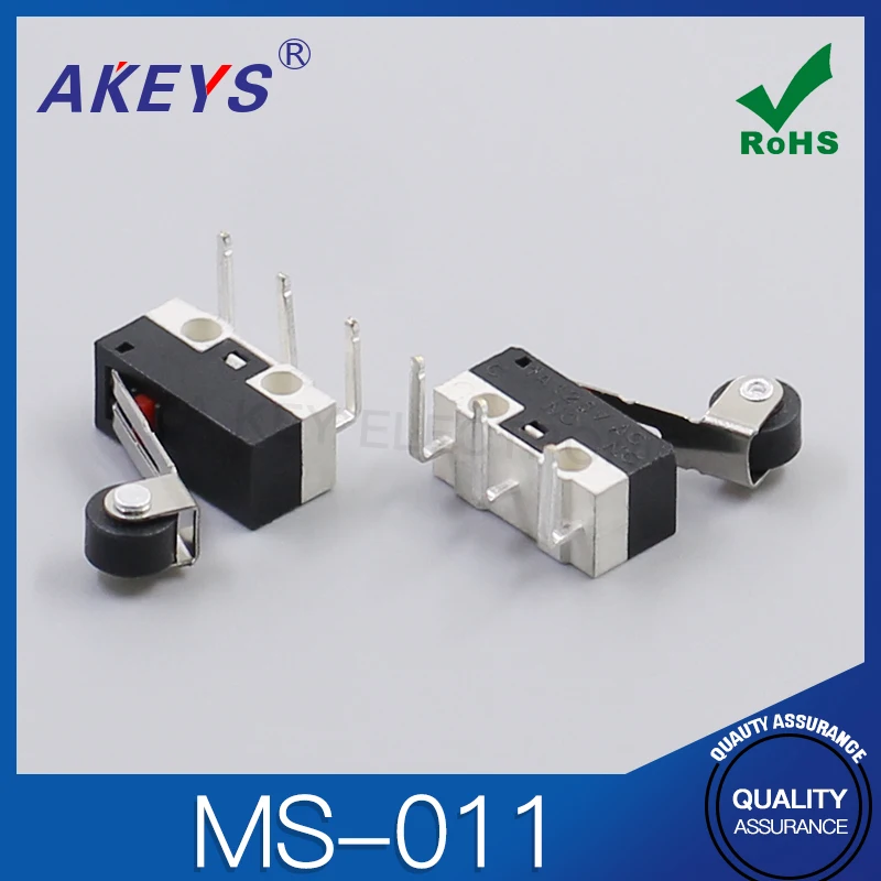 Ms-011-l /R Left/Right Bent Foot with Wheel Small Micro Three-Pin Mouse Button Switch