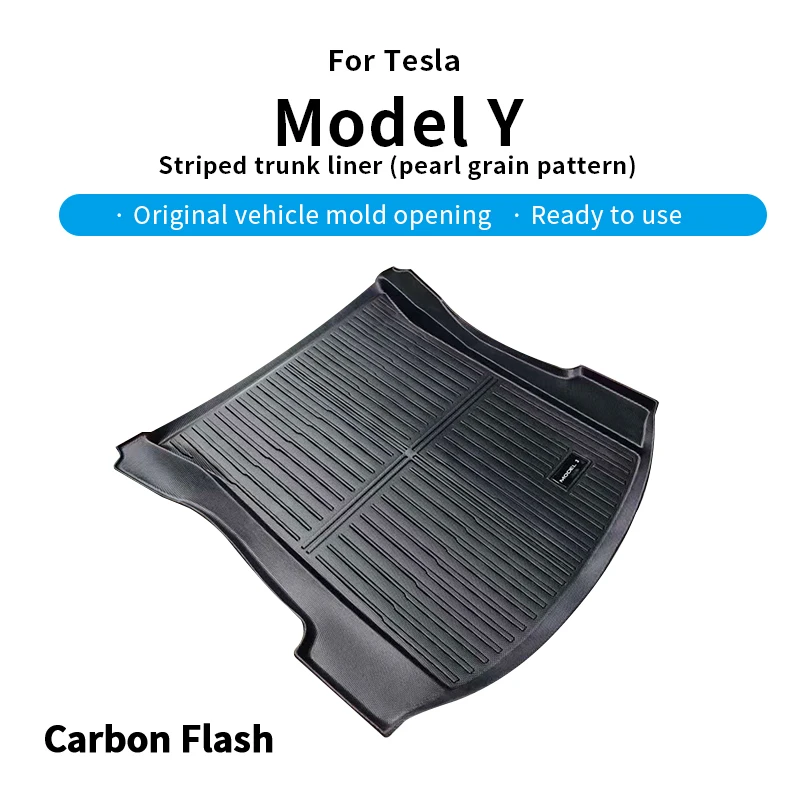 

Suitable for Tesla 2021-2023 Model 3 striped trunk cushion with upper layer grain TPE material
