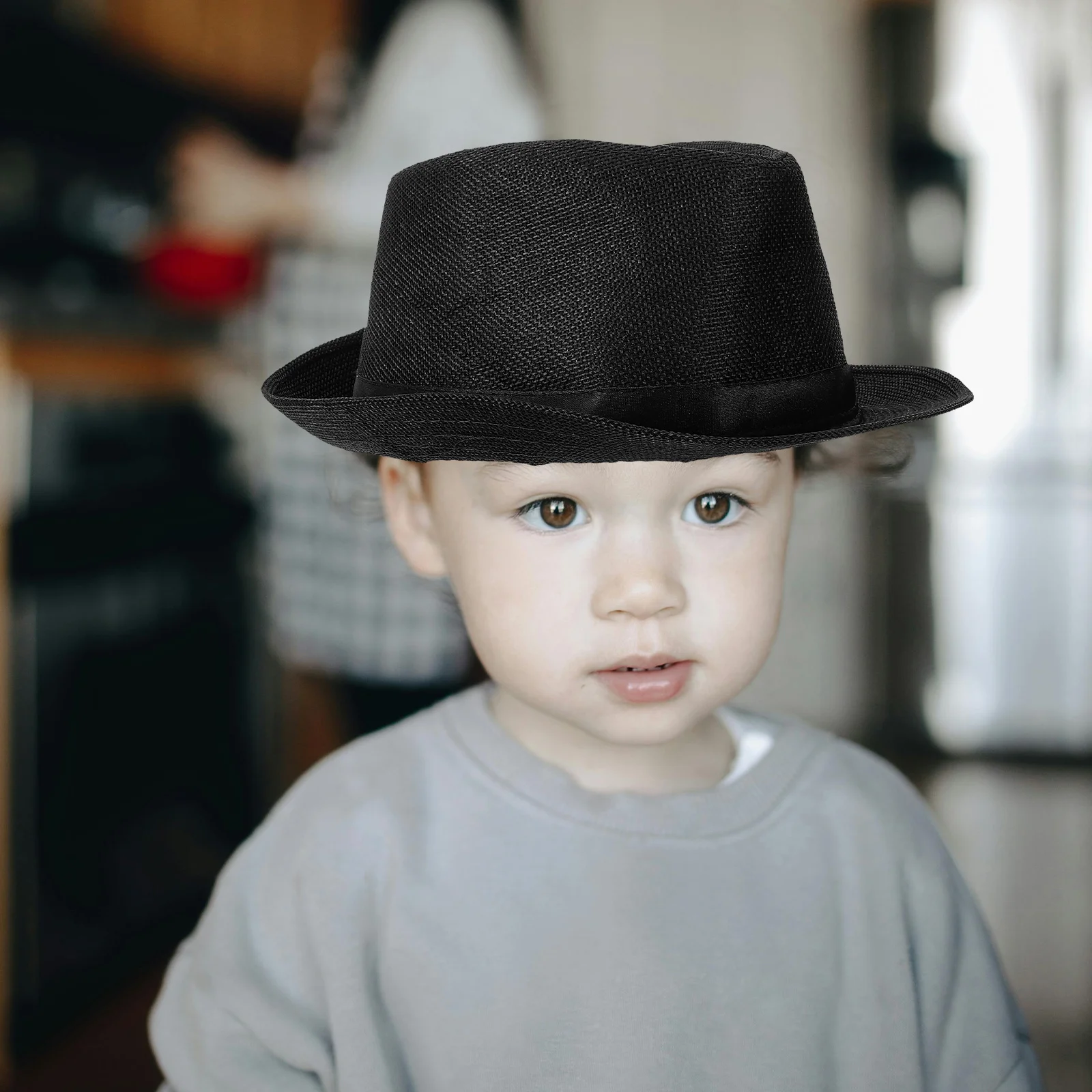 

Dance Performance Hat Kids Fedora Hats Boys Girls Black Lightweight Comfortable Cotton Material Stage Show Breathing