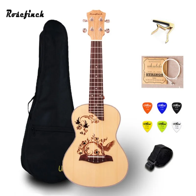 Rosefinch 23 Inch Ukulele for Beginners Mahogany Wooden Ukulele Guitar Musical Instrument 4 String Mini Guitarra RU Shipping